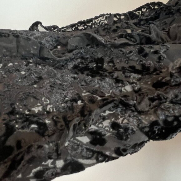 Rococo Sand Black Sade Mini Dress Size Large Velvet Burnout Smocked Bodice NWT - Picture 9 of 16